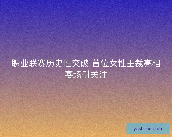 职业联赛历史性突破 首位女性主裁亮相赛场引关注