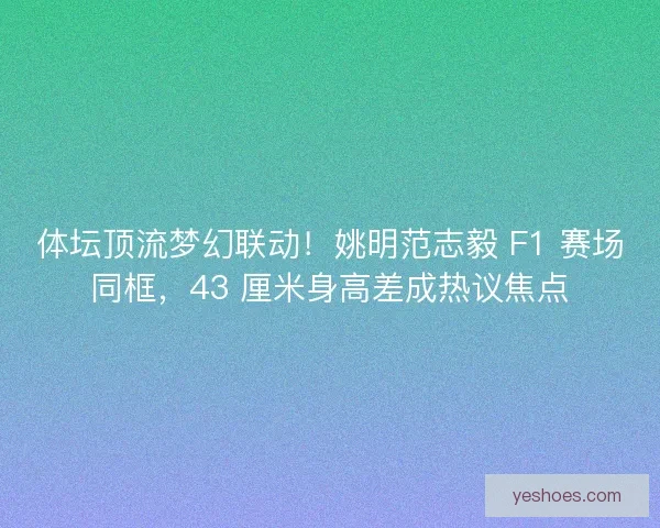 体坛顶流梦幻联动！姚明范志毅 F1 赛场同框，43 厘米身高差成热议焦点